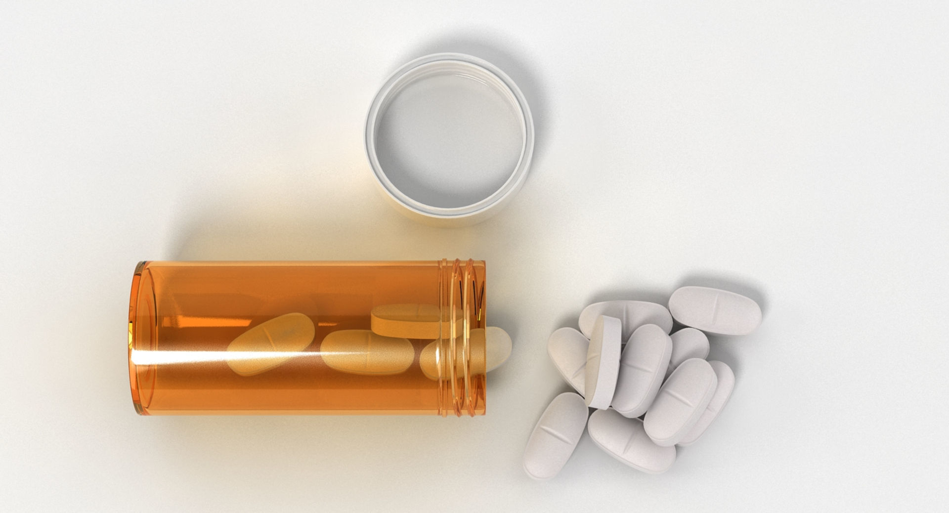 Medicine Bottle and Tablets 3D model_4