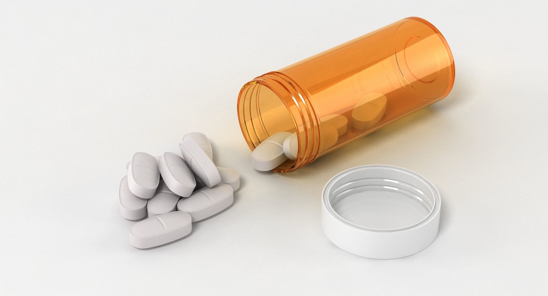 Medicine Bottle and Tablets 3D model_5