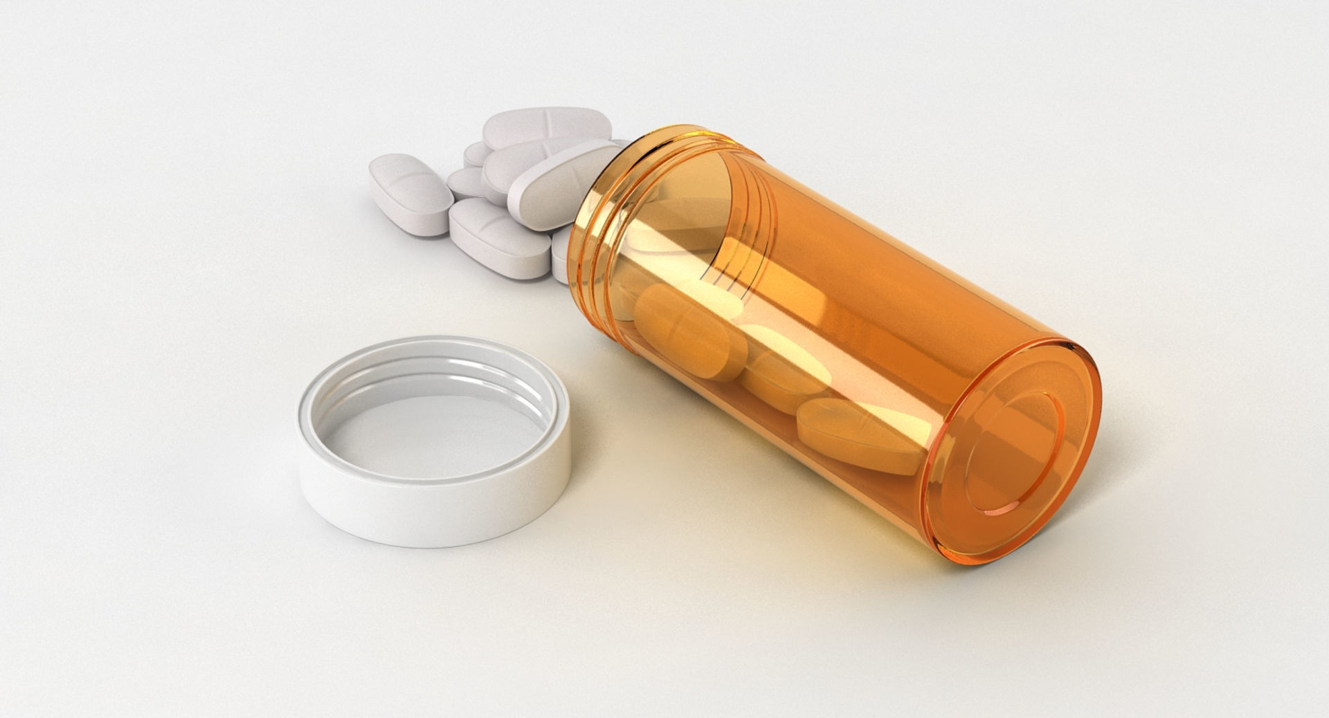 Medicine Bottle and Tablets 3D model_3