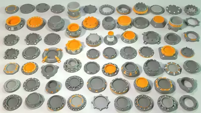 Industrial Kitbash - 3 - 70 pieces