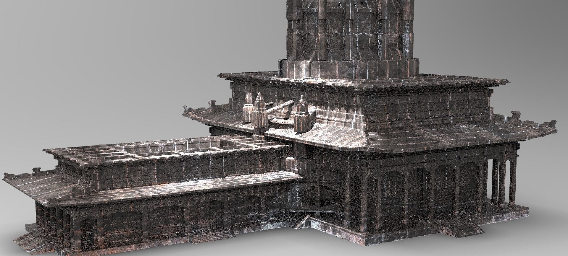 Dragon Temple Tower 2  3D model_1