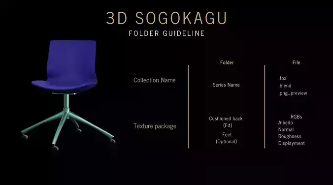 Sogokagu Chair Tenne Series 3D model