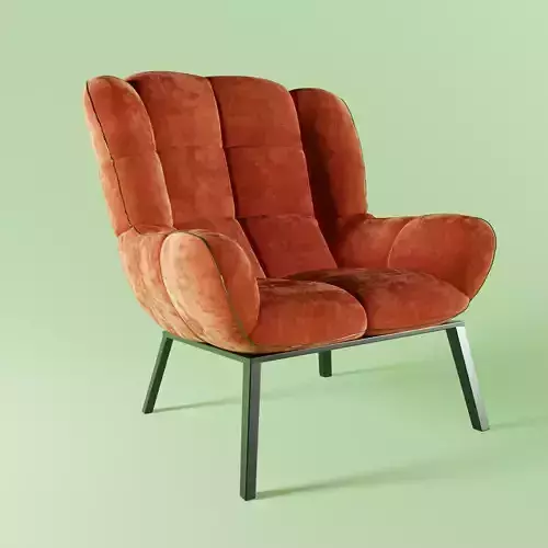 Bergere Chair Low-poly 3D model
