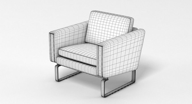 Hans J Wegner CH101 Chair 3D model 6