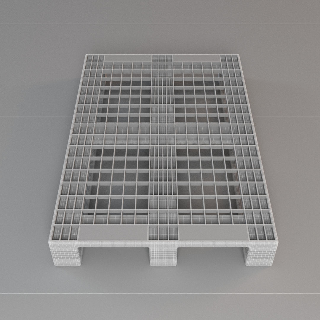 Plastic Delivery Pallet 3D model_5