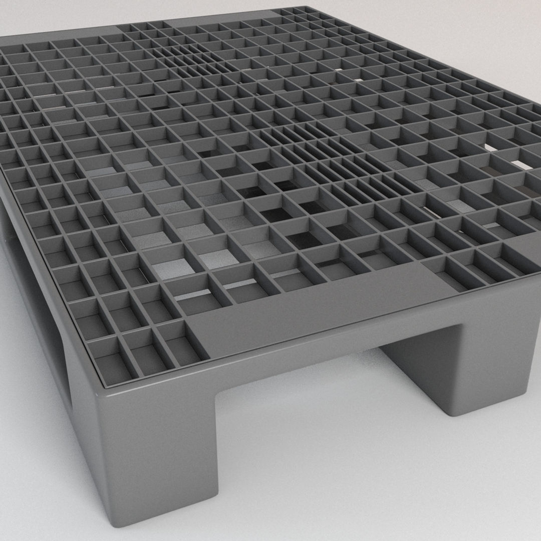 Plastic Delivery Pallet 3D model_2