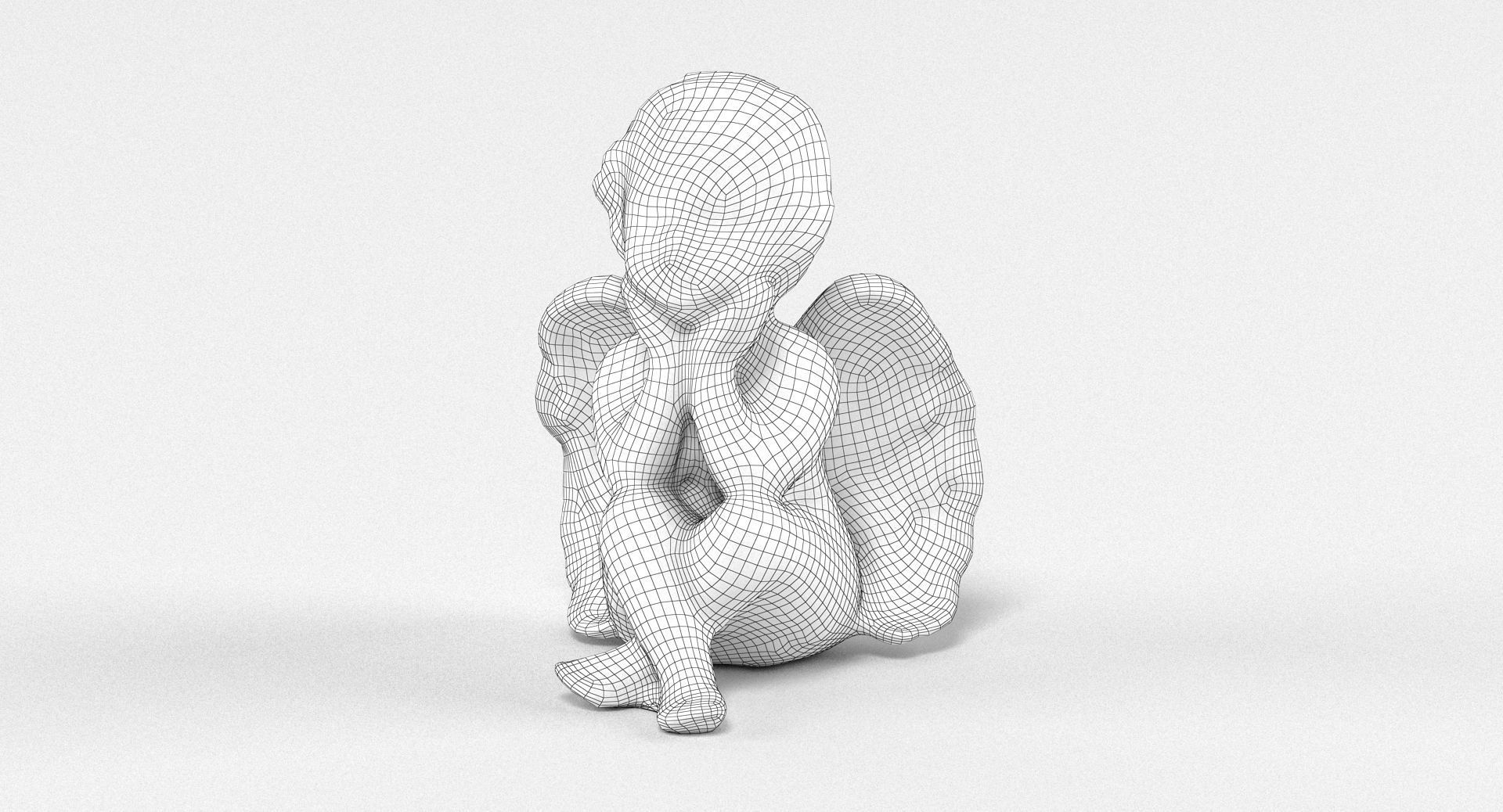 Angel Statuette 004 3D model_5