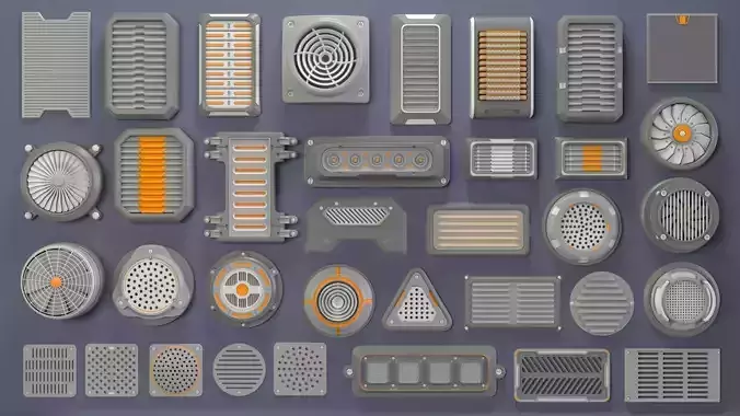  Industrial Kitbash-6 - 35 pieces