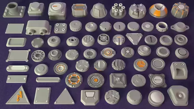 Industrial Kitbash-7 - 65 pieces