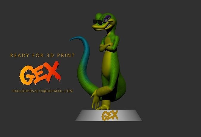 Gex the gecko fan art  3D print model