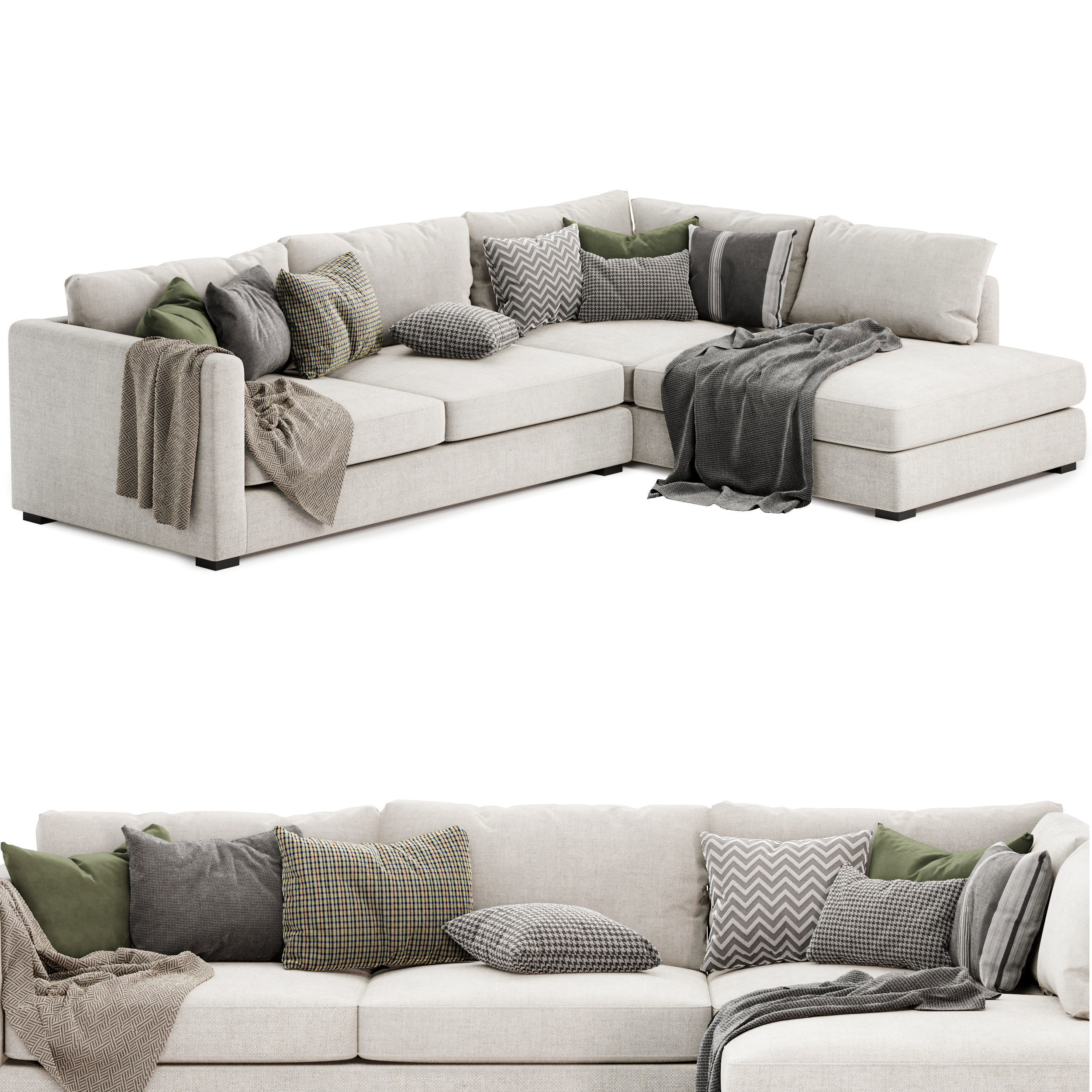 Blake Large Open End Corner Sofa 3D model_1