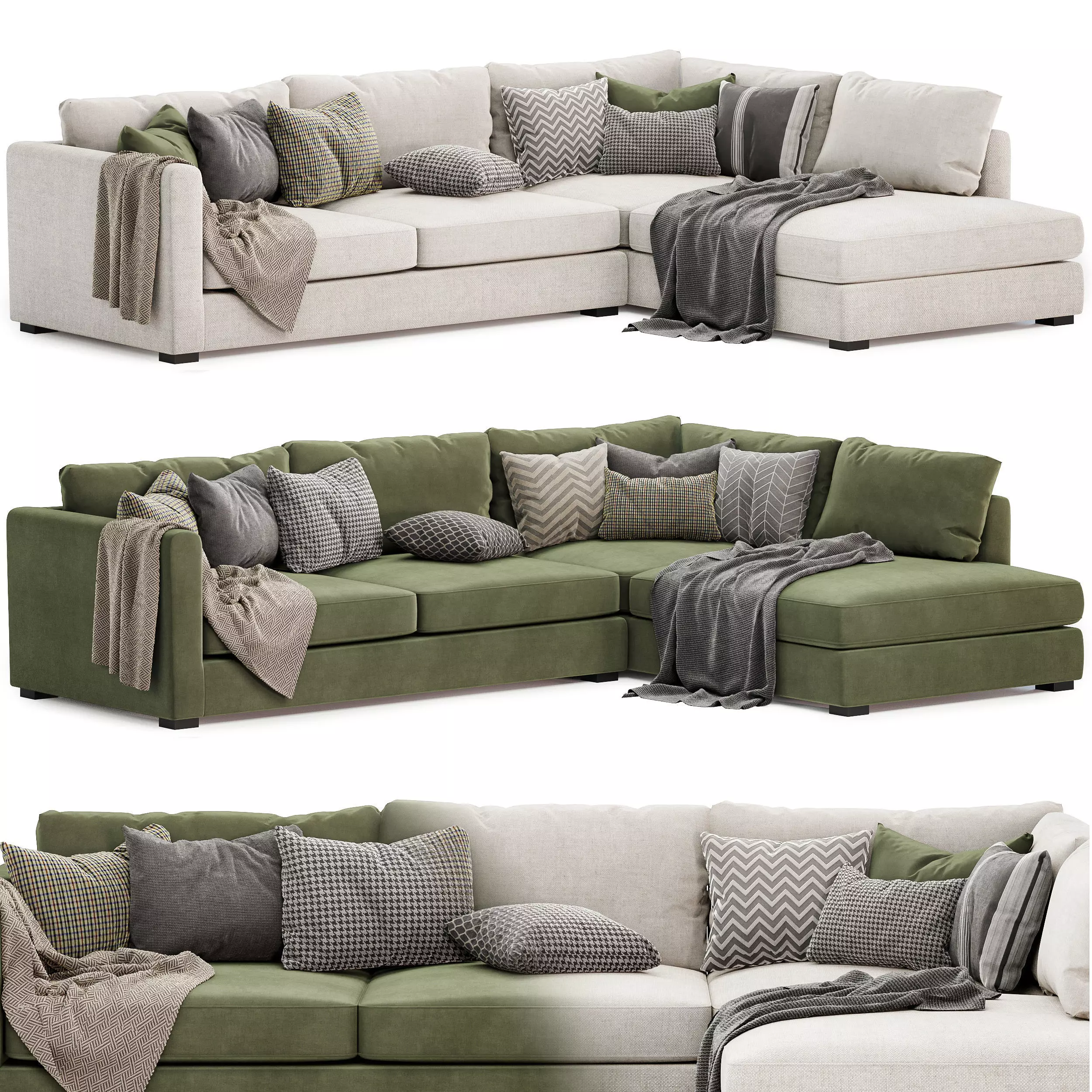 Blake Large Open End Corner Sofa 3D model_0
