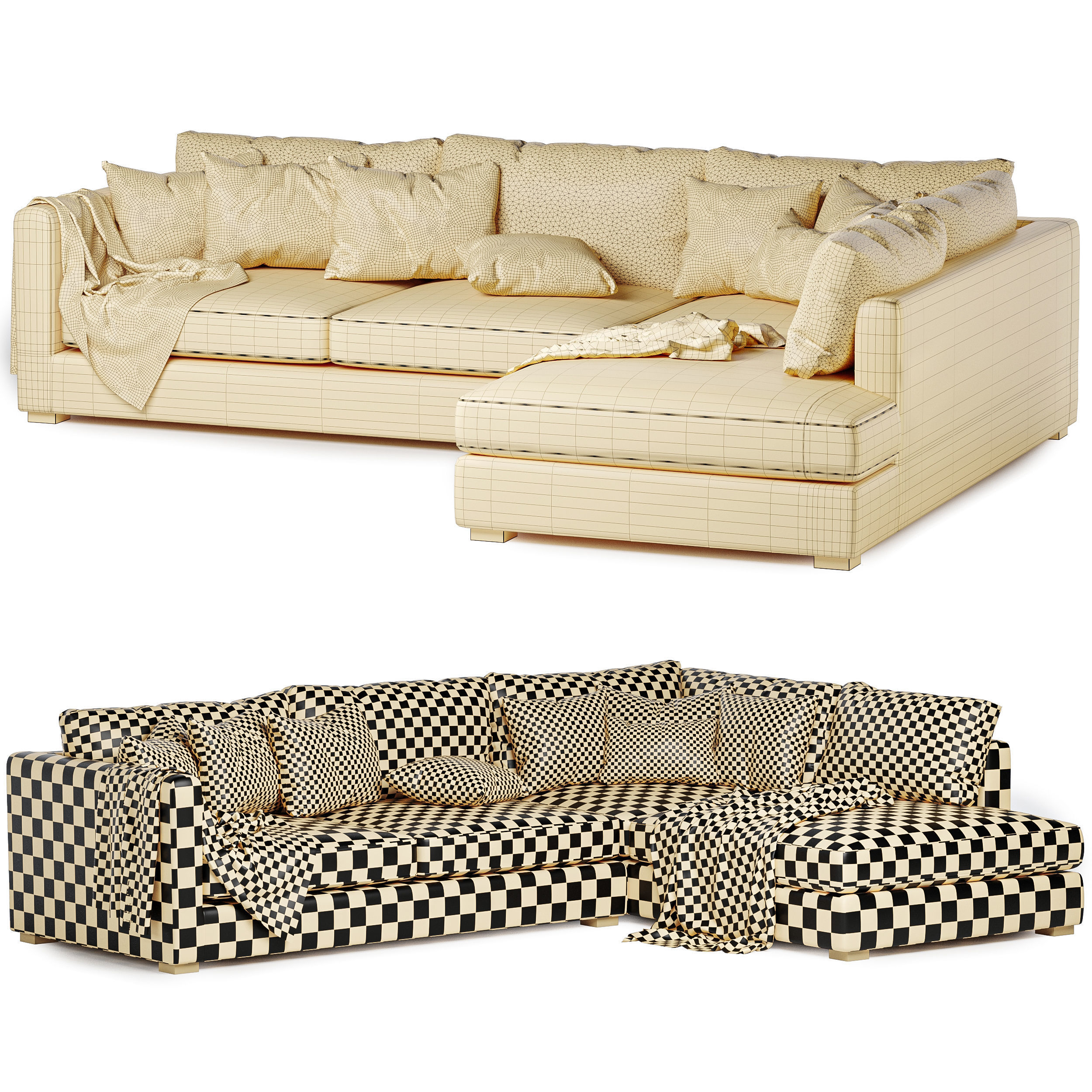 Blake Large Open End Corner Sofa 3D model_3