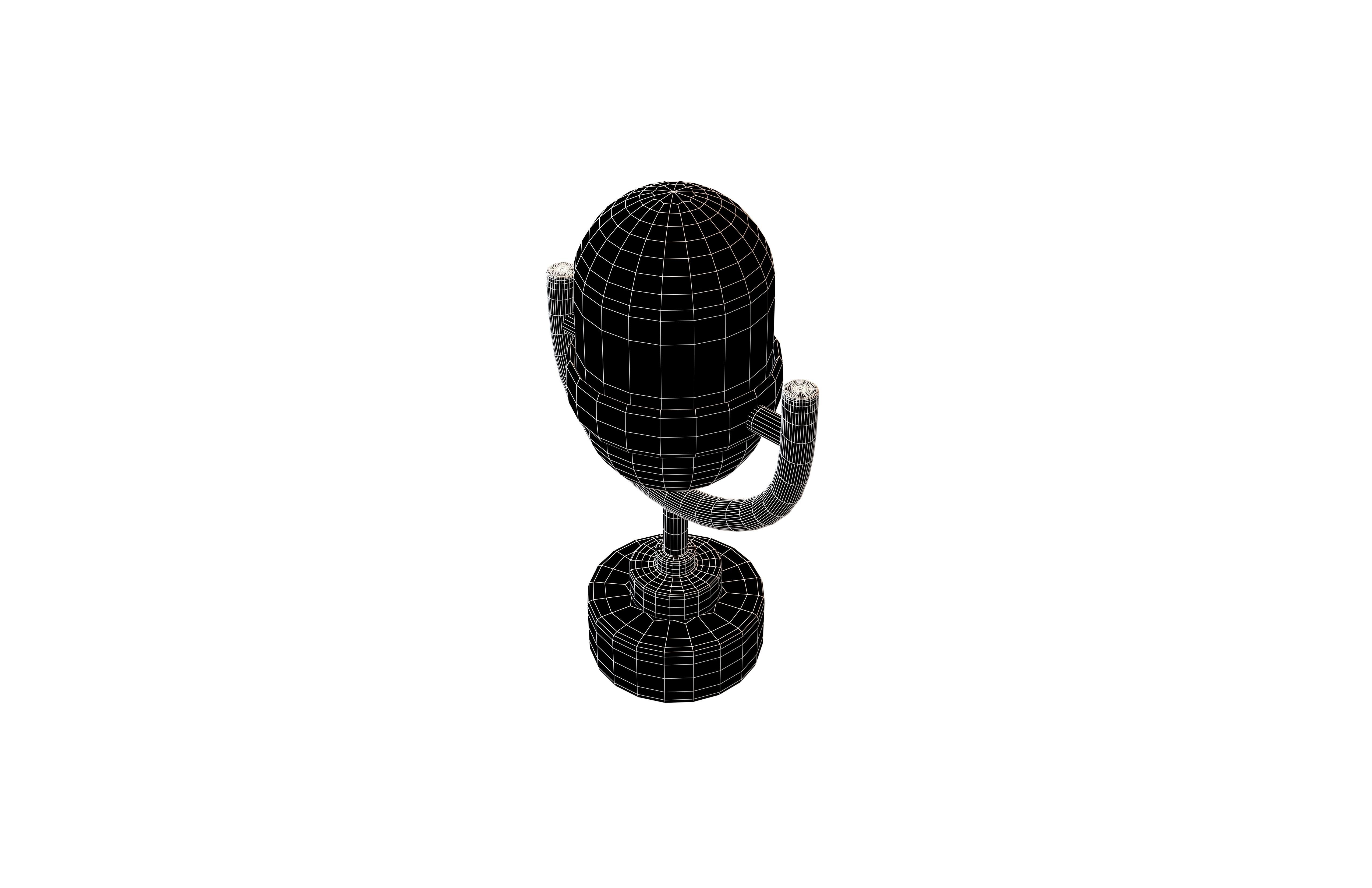 Microphone Icon V1 007 Low-poly 3D model_5