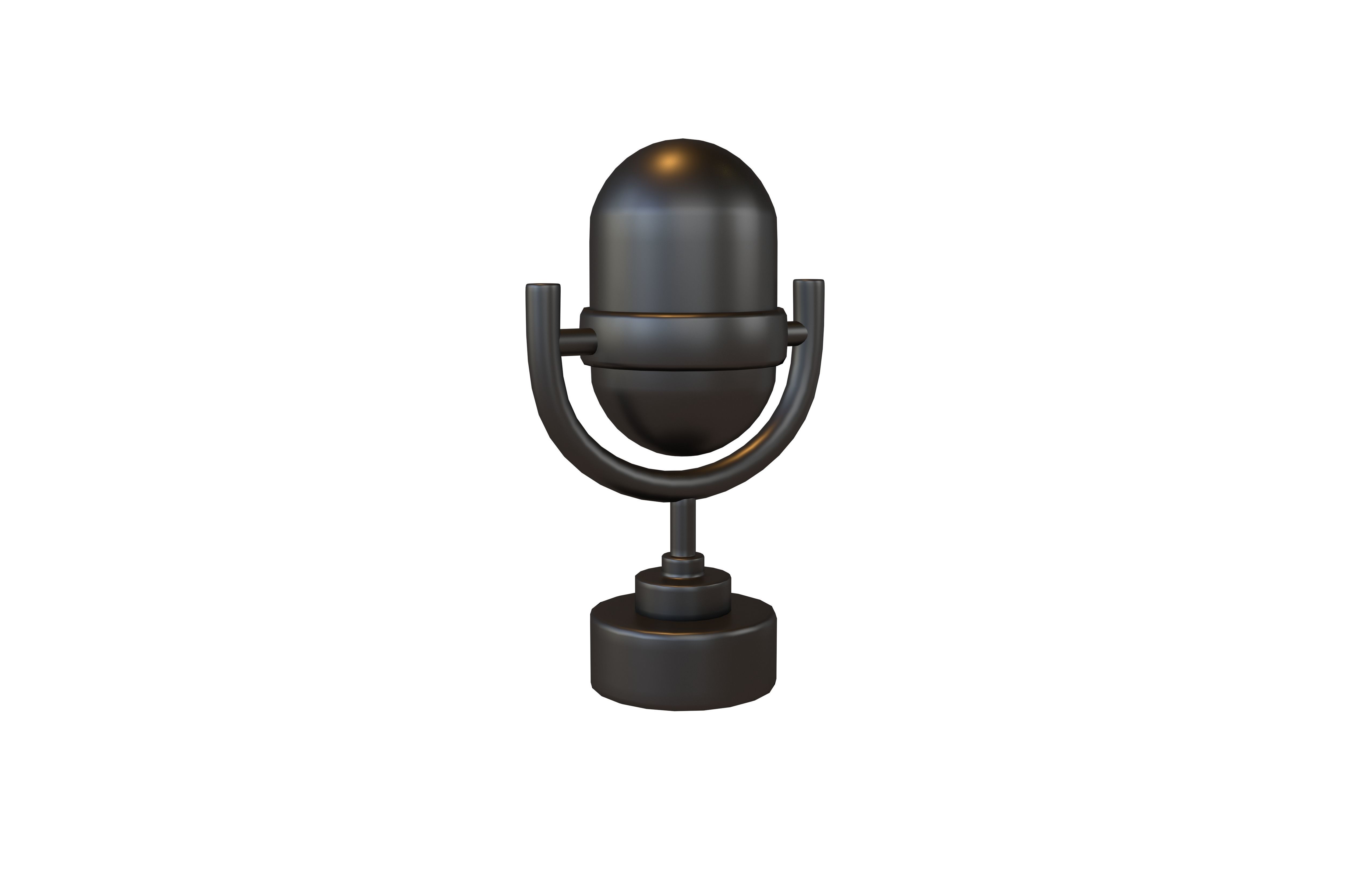 Microphone Icon V1 007 Low-poly 3D model_1