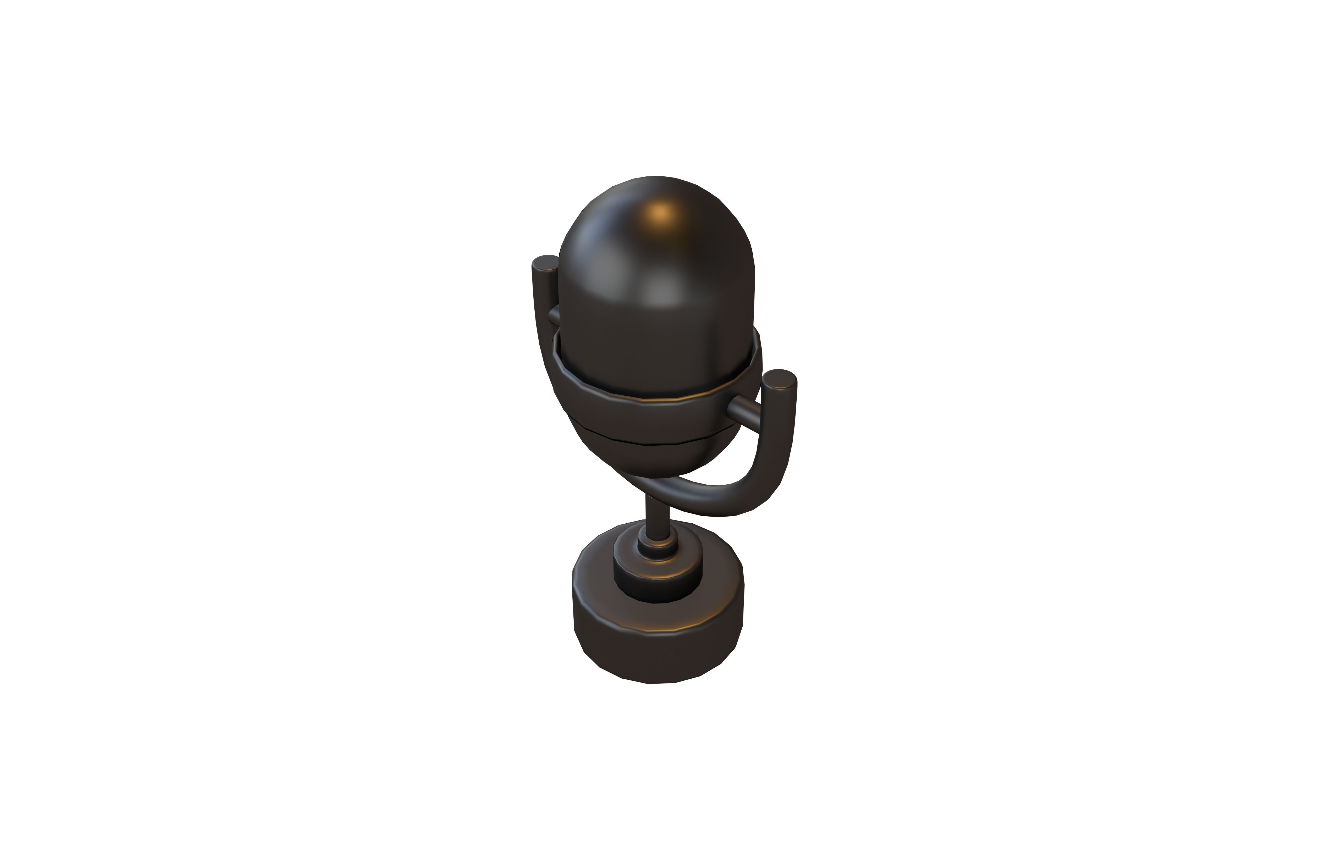 Microphone Icon V1 007 Low-poly 3D model_2