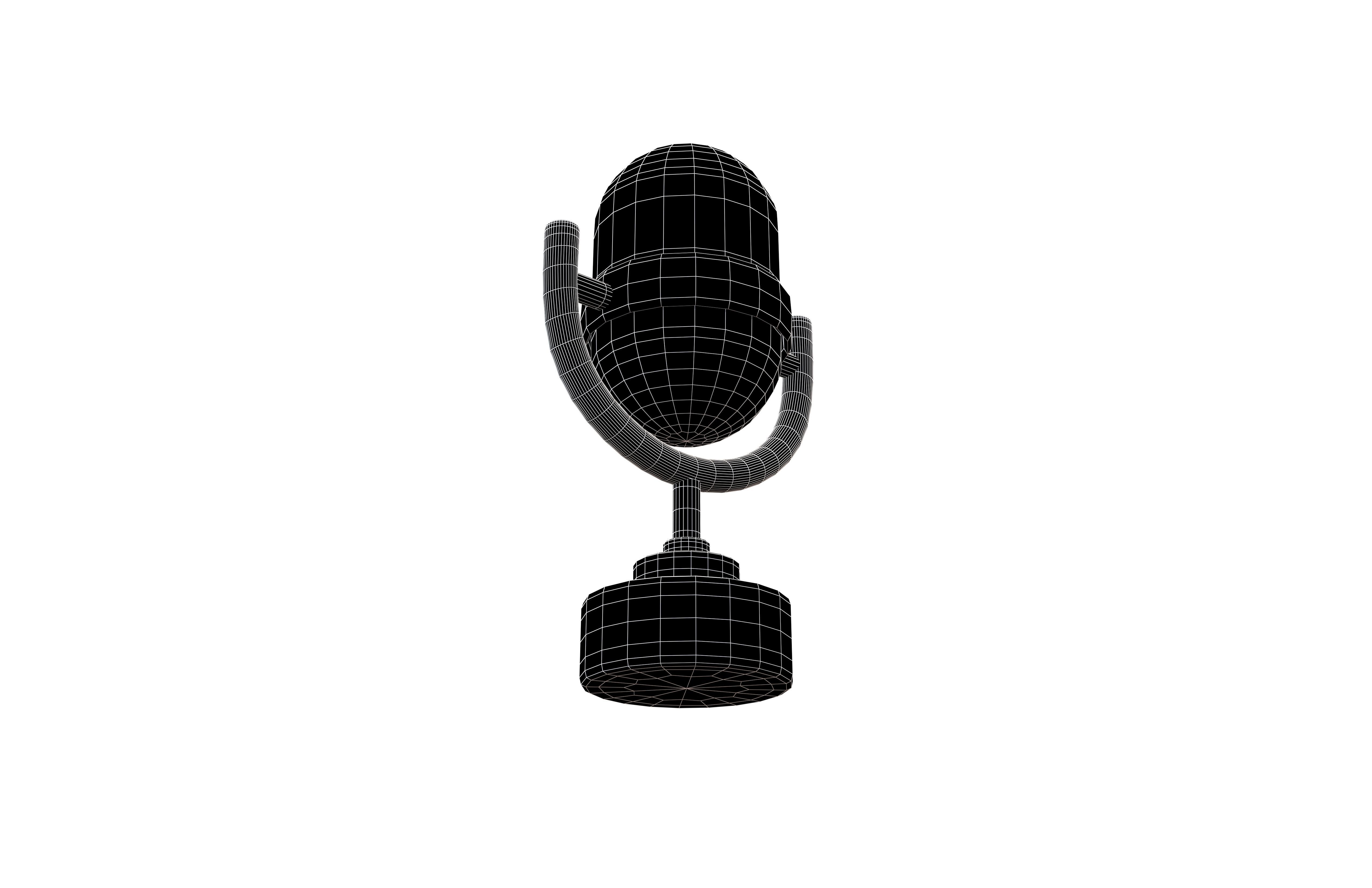 Microphone Icon V1 007 Low-poly 3D model_6