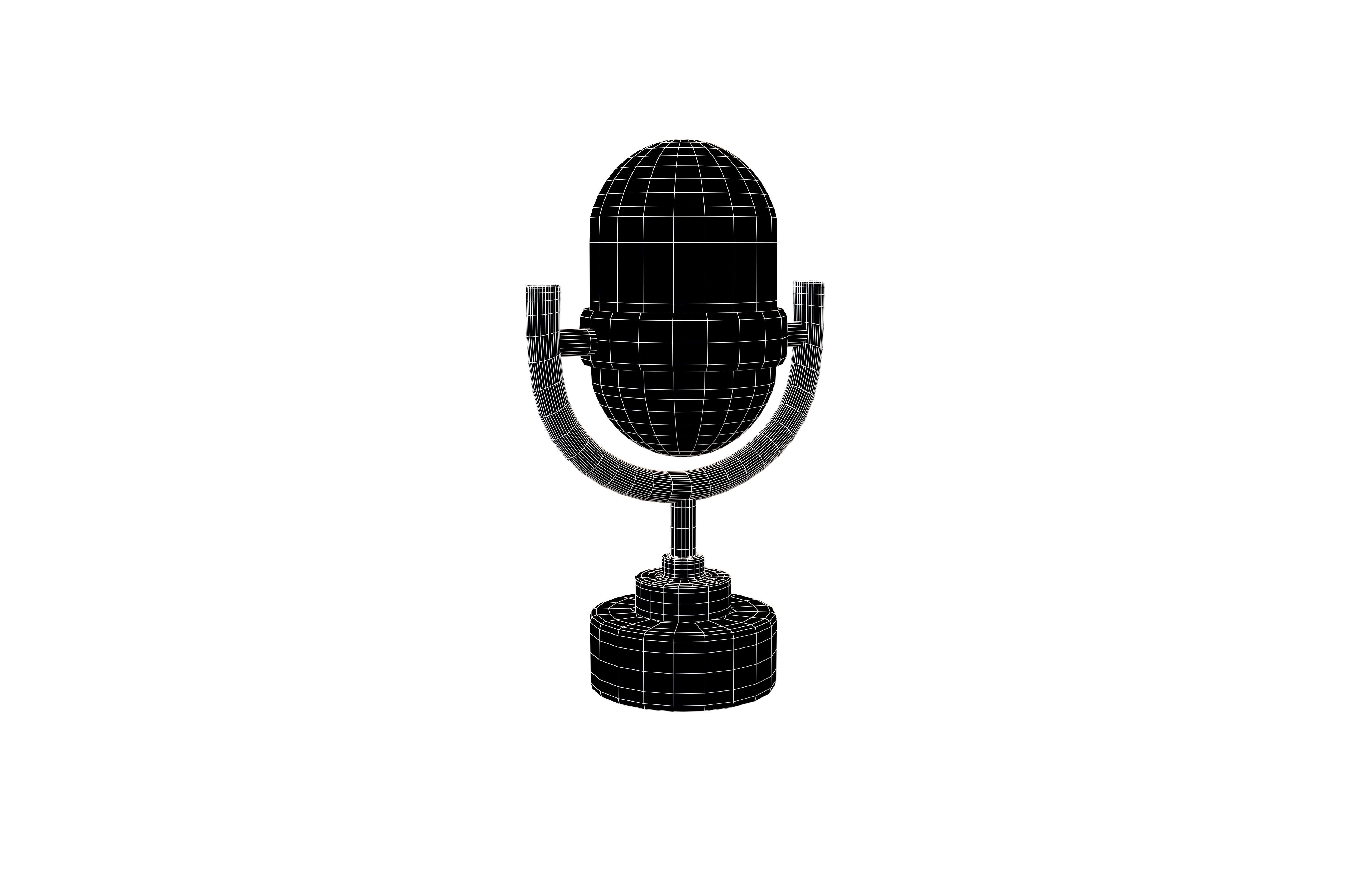 Microphone Icon V1 007 Low-poly 3D model_4
