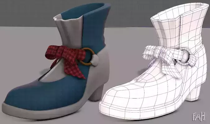 Shoes cartoonV47 Low-poly 3D model
