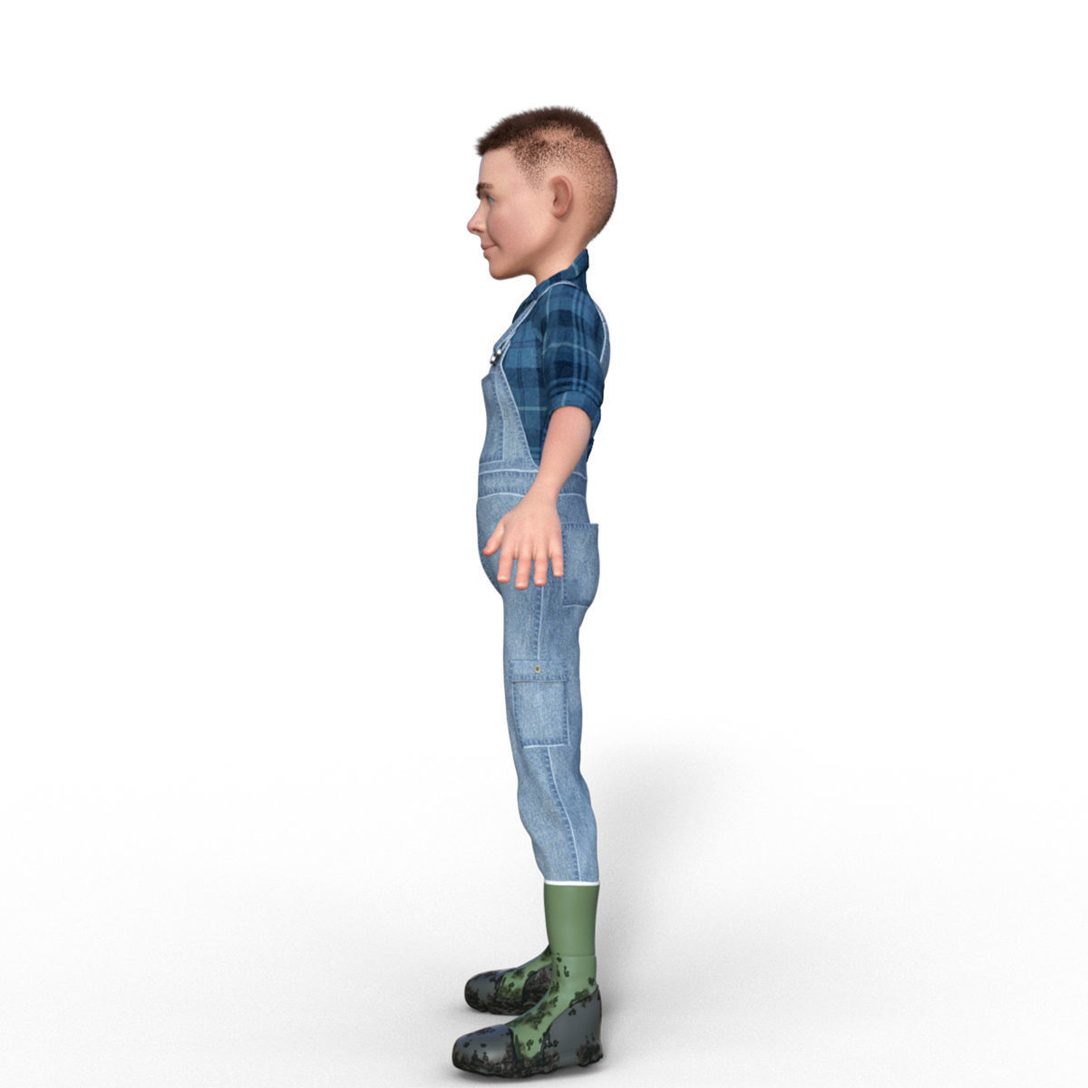 3D Cartoon Character Farmer 3D model_2