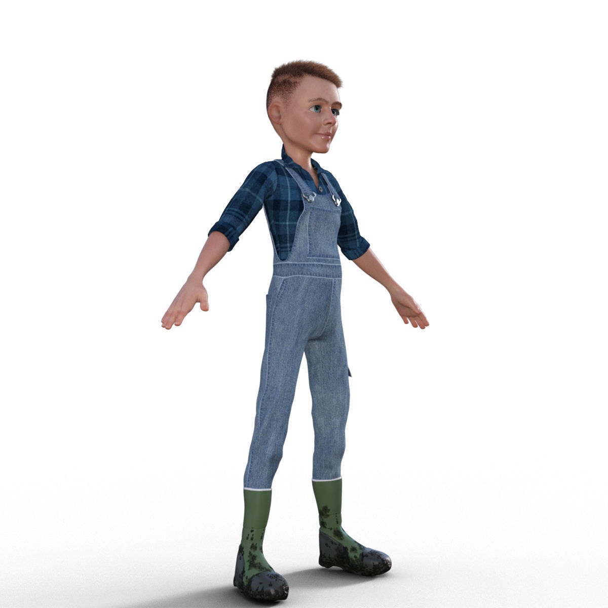 3D Cartoon Character Farmer 3D model_7