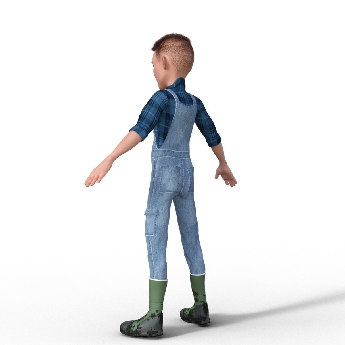 3D Cartoon Character Farmer 3D model_3