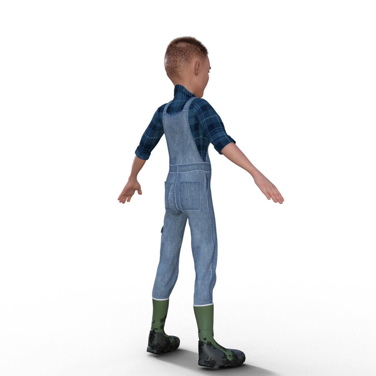 3D Cartoon Character Farmer 3D model_5
