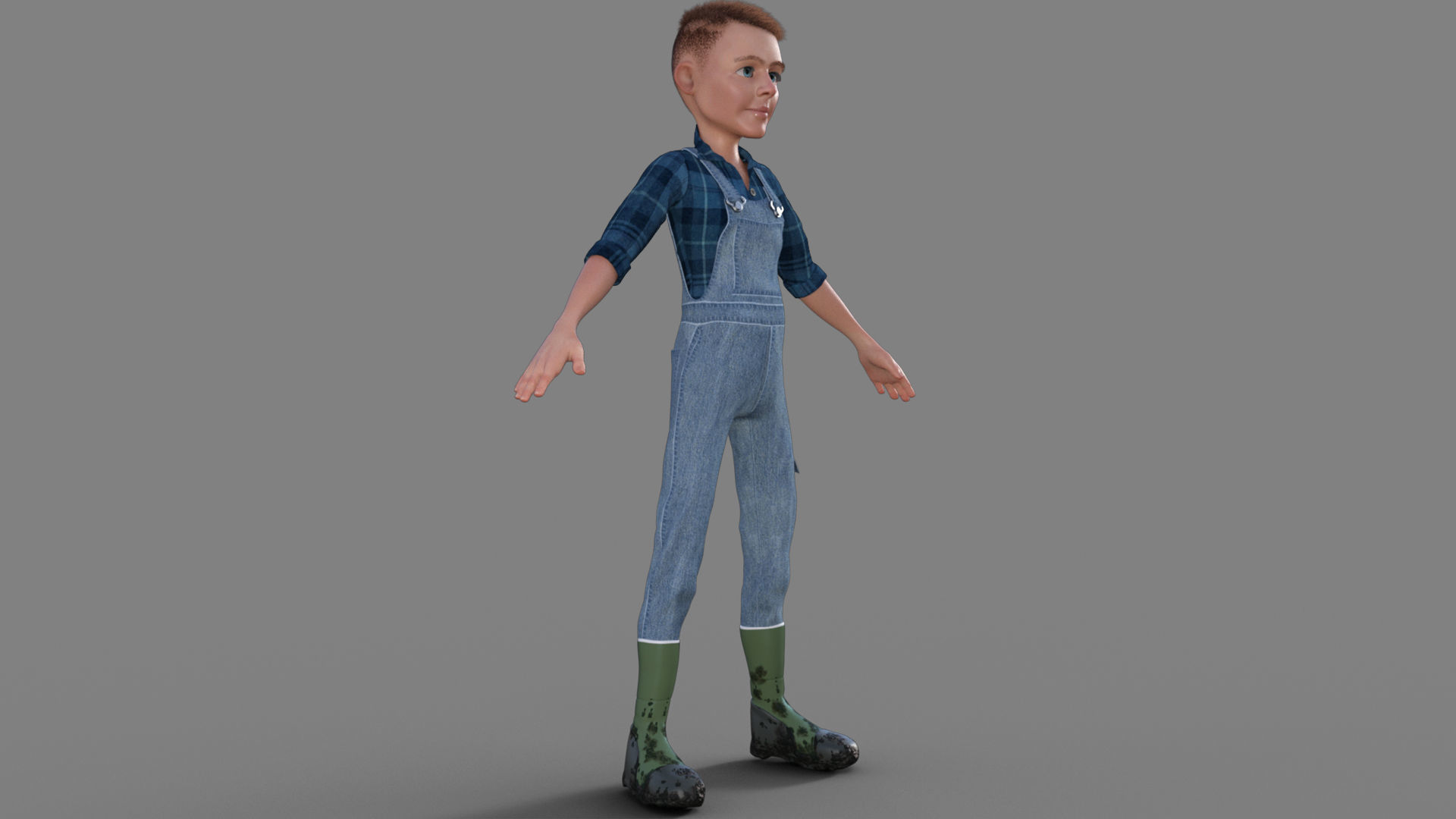 3D Cartoon Character Farmer 3D model_15