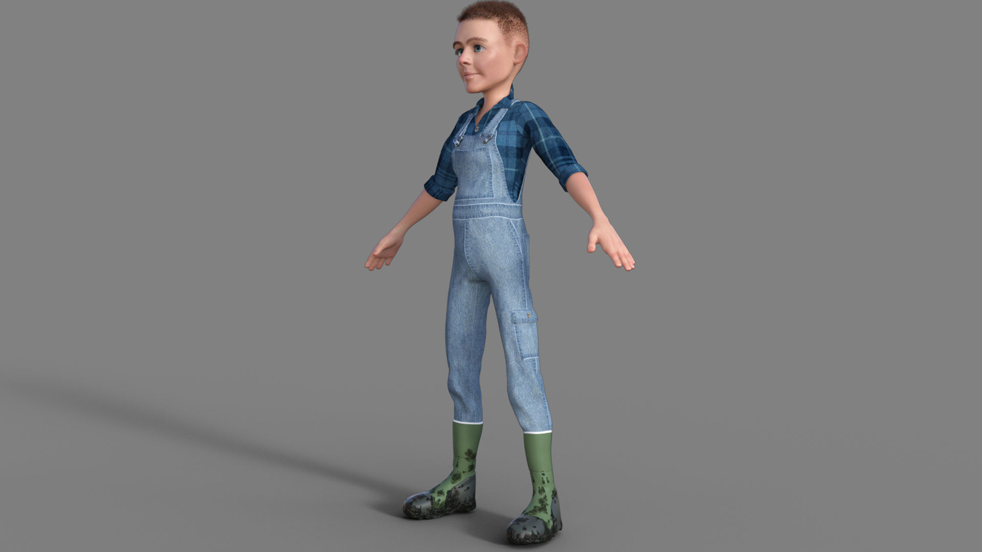 3D Cartoon Character Farmer 3D model_17