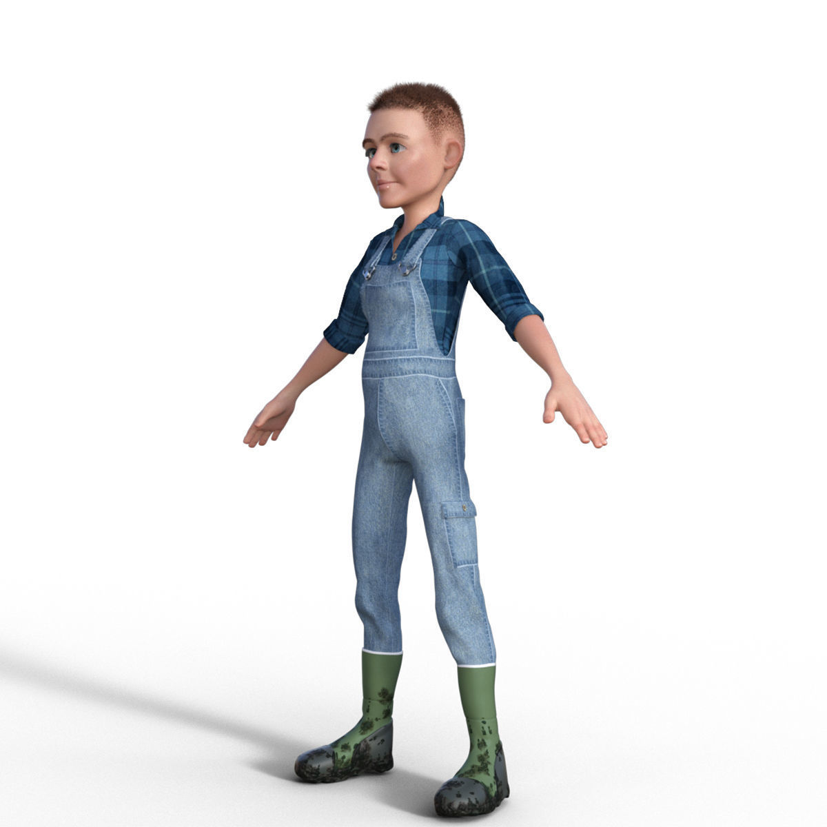 3D Cartoon Character Farmer 3D model_1