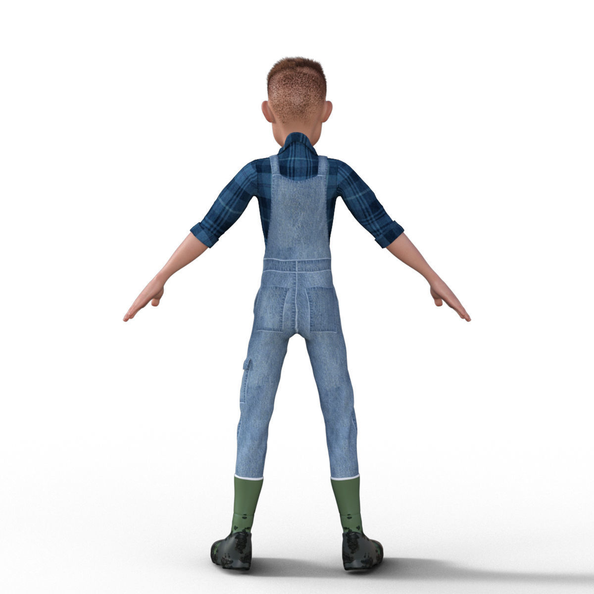 3D Cartoon Character Farmer 3D model_4