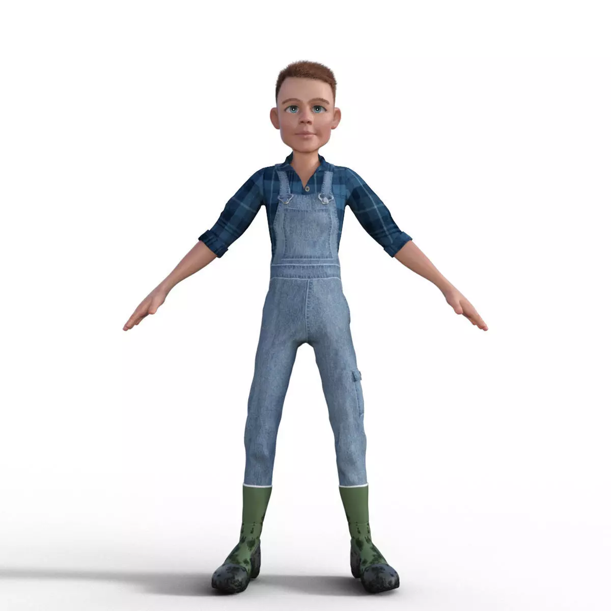 3D Cartoon Character Farmer 3D model_0