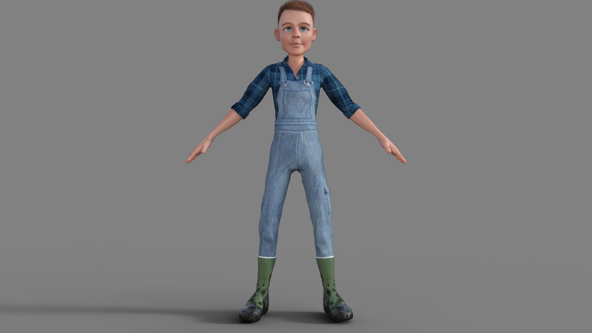 3D Cartoon Character Farmer 3D model_16