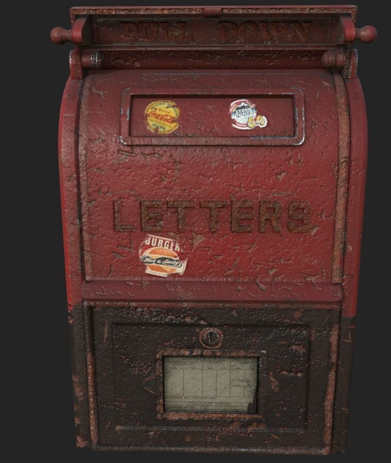 old us mailbox Low-poly 3D model_2
