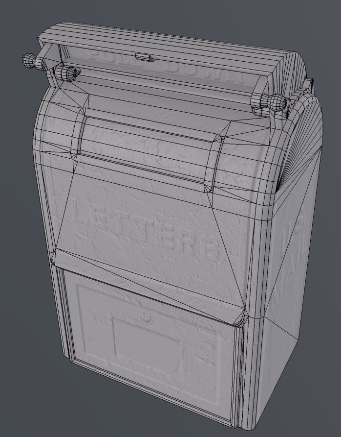 old us mailbox Low-poly 3D model_5