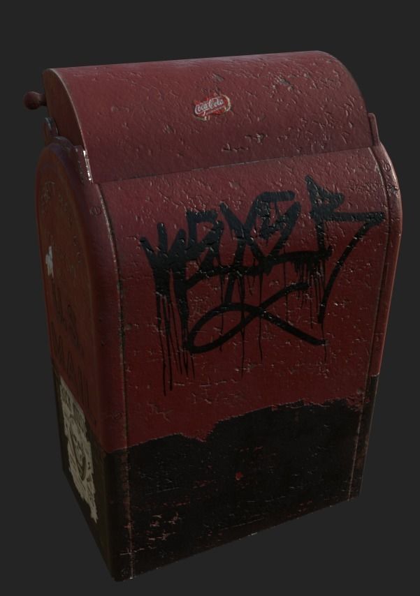 old us mailbox Low-poly 3D model_4