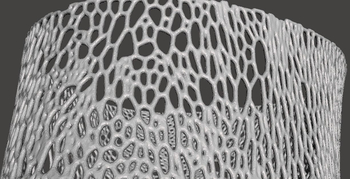 Voronoi Pattern use - example - right knee cast  Free 3D model_2