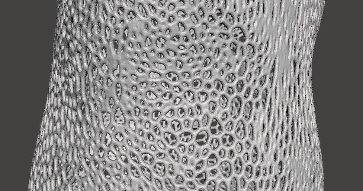 Voronoi Pattern use - example - right knee cast  Free 3D model_3