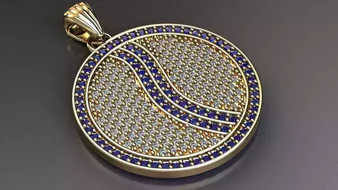 Round diamond studded necklace