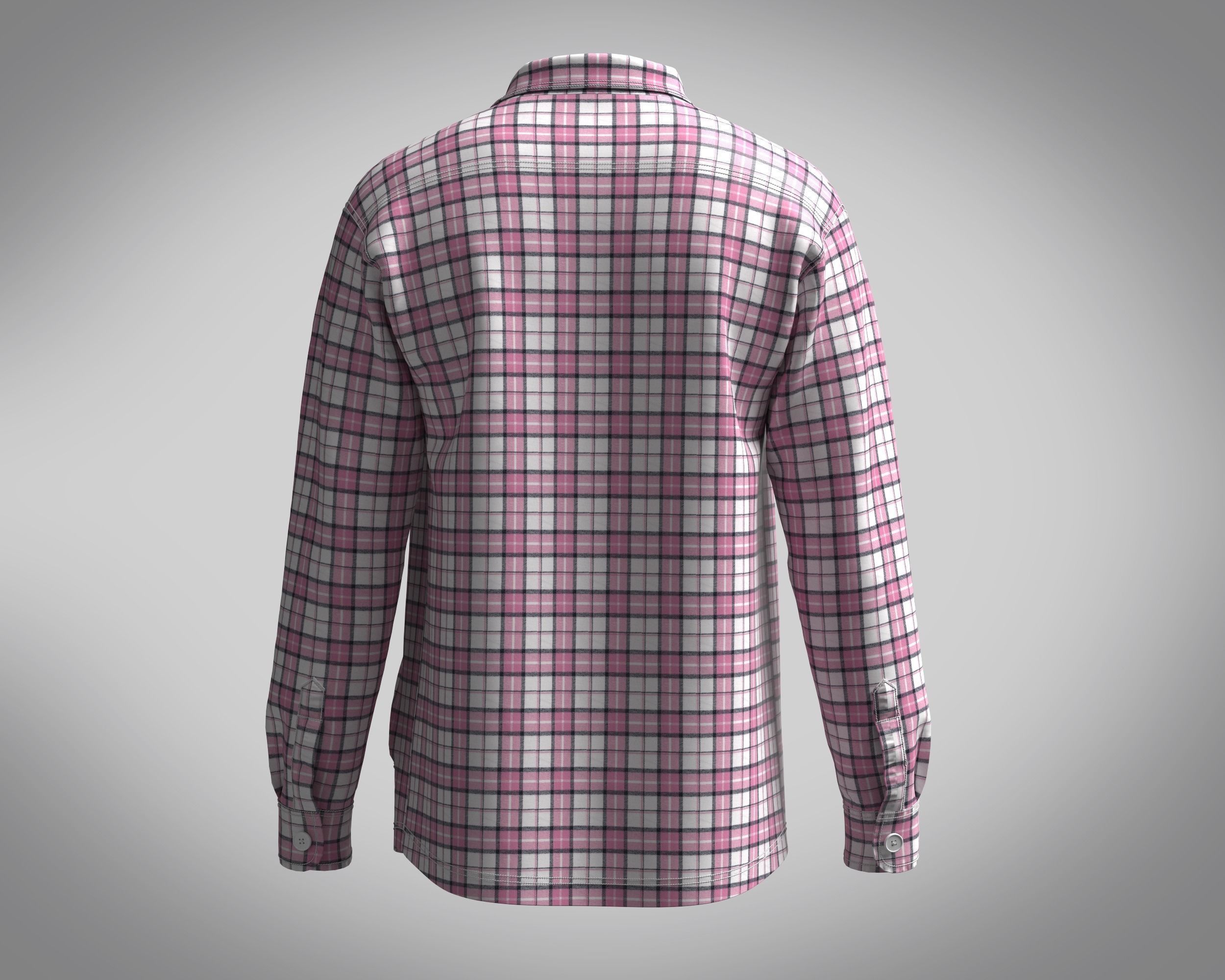 Shacket Pink Check  3D model_3