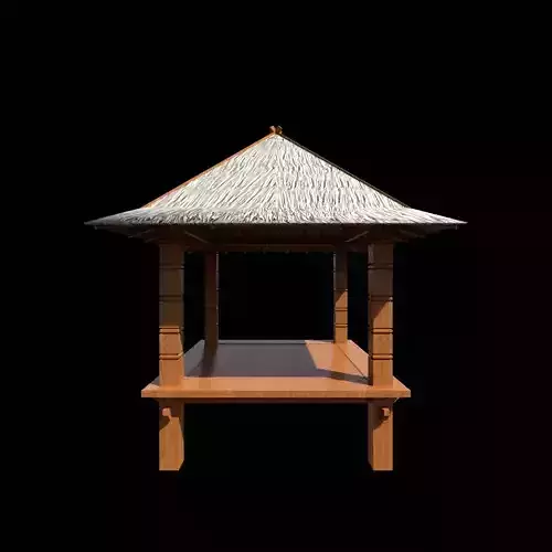 Berugak Sekepat From Indonesia Low-poly 3D model