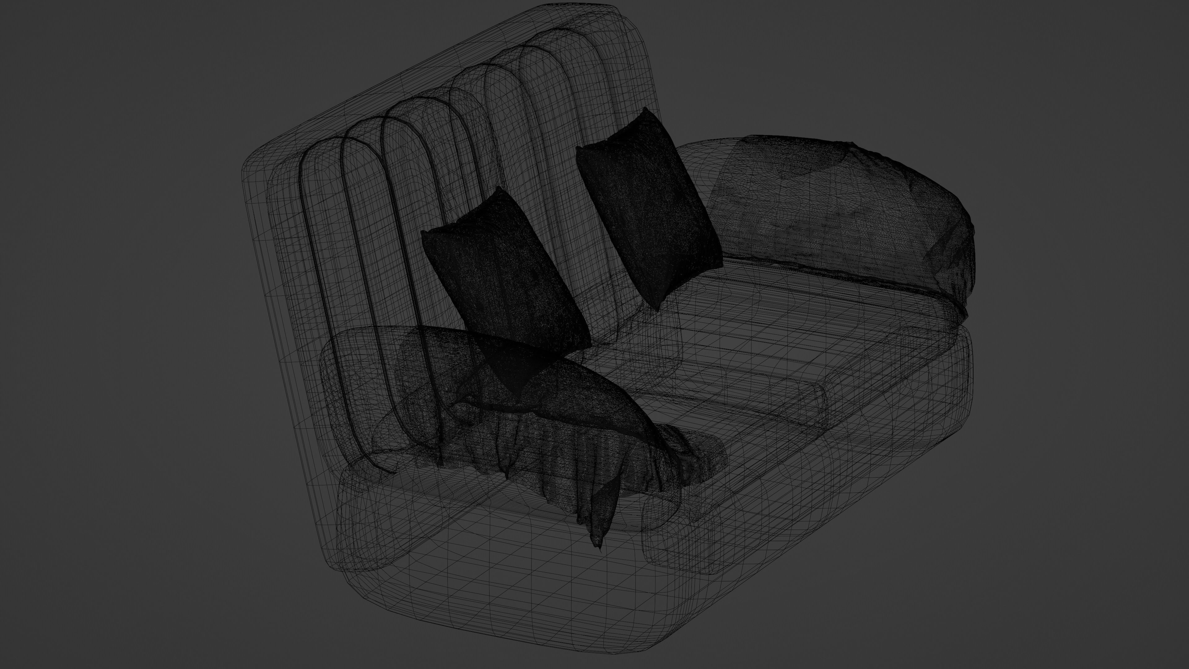 Rounded wedge arm sofa 3D model_7