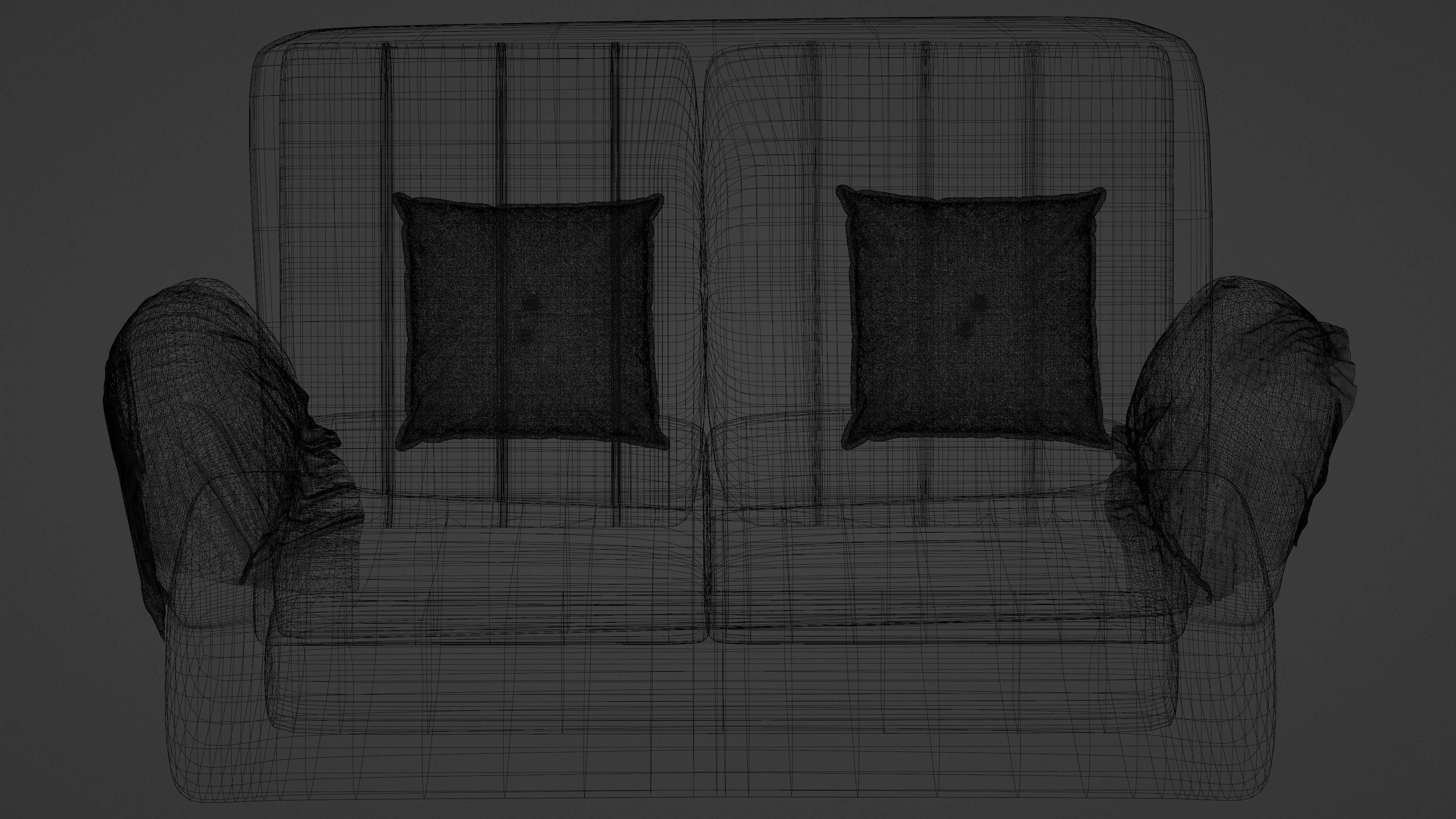 Rounded wedge arm sofa 3D model_5