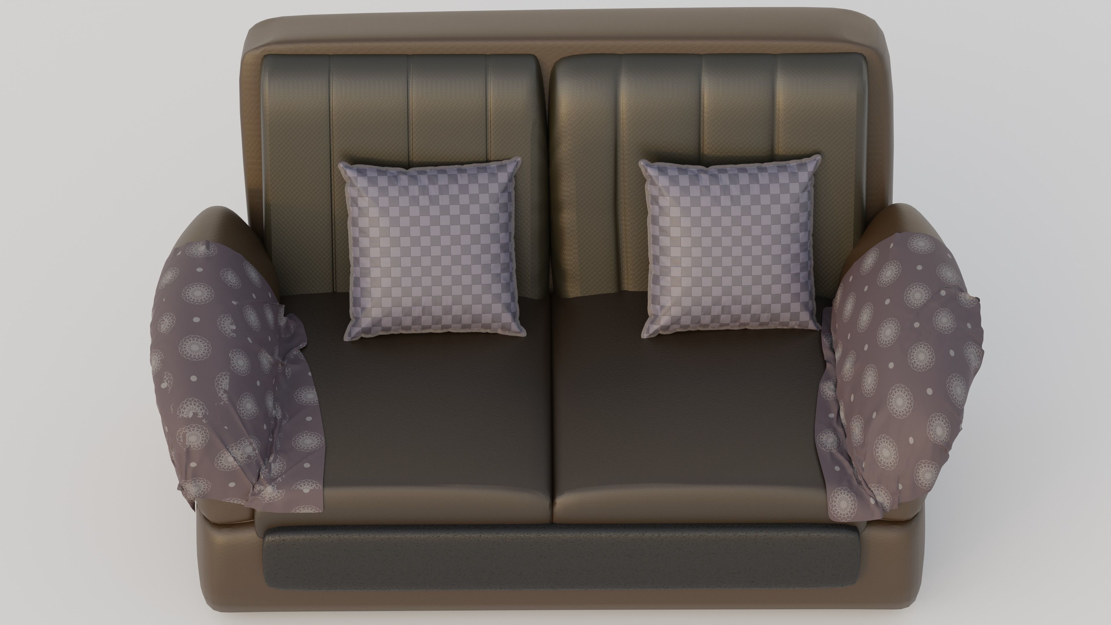 Rounded wedge arm sofa 3D model_2