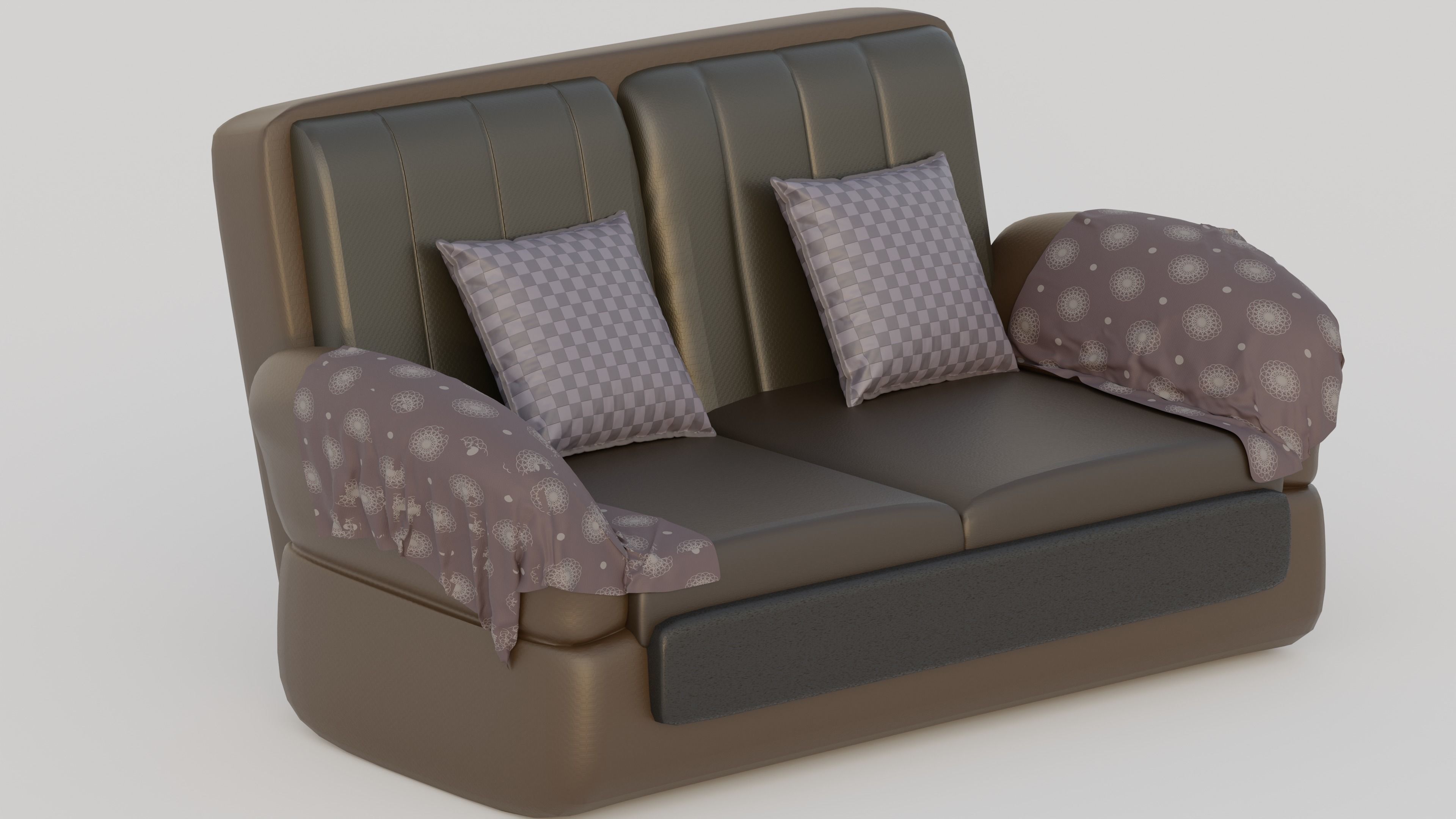 Rounded wedge arm sofa 3D model_1