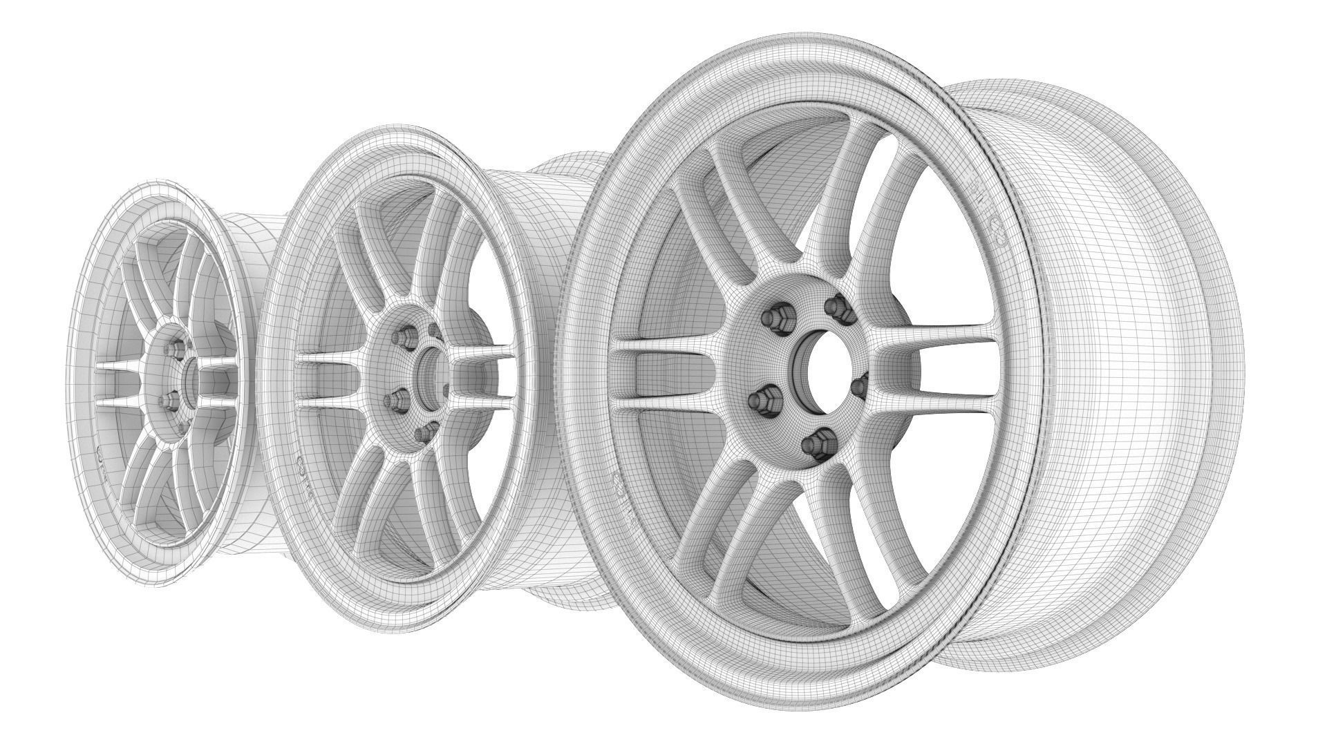 Enkei RPF1 Wheel Rim 3D model_19