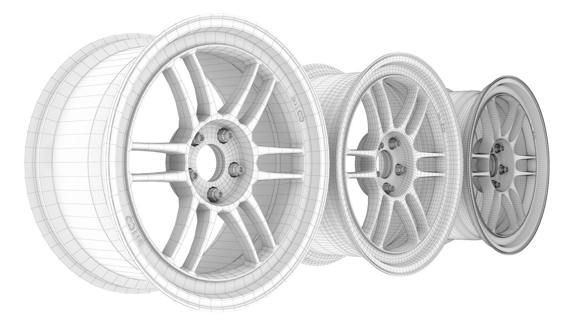 Enkei RPF1 Wheel Rim 3D model_18