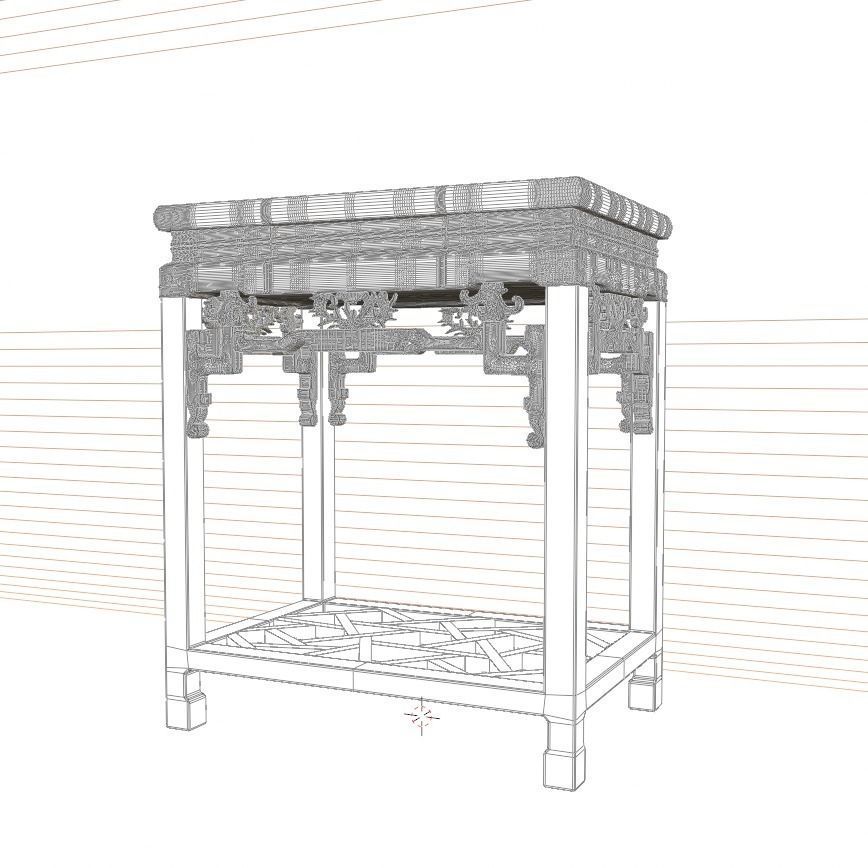 Chinese Console Table 3D model_3