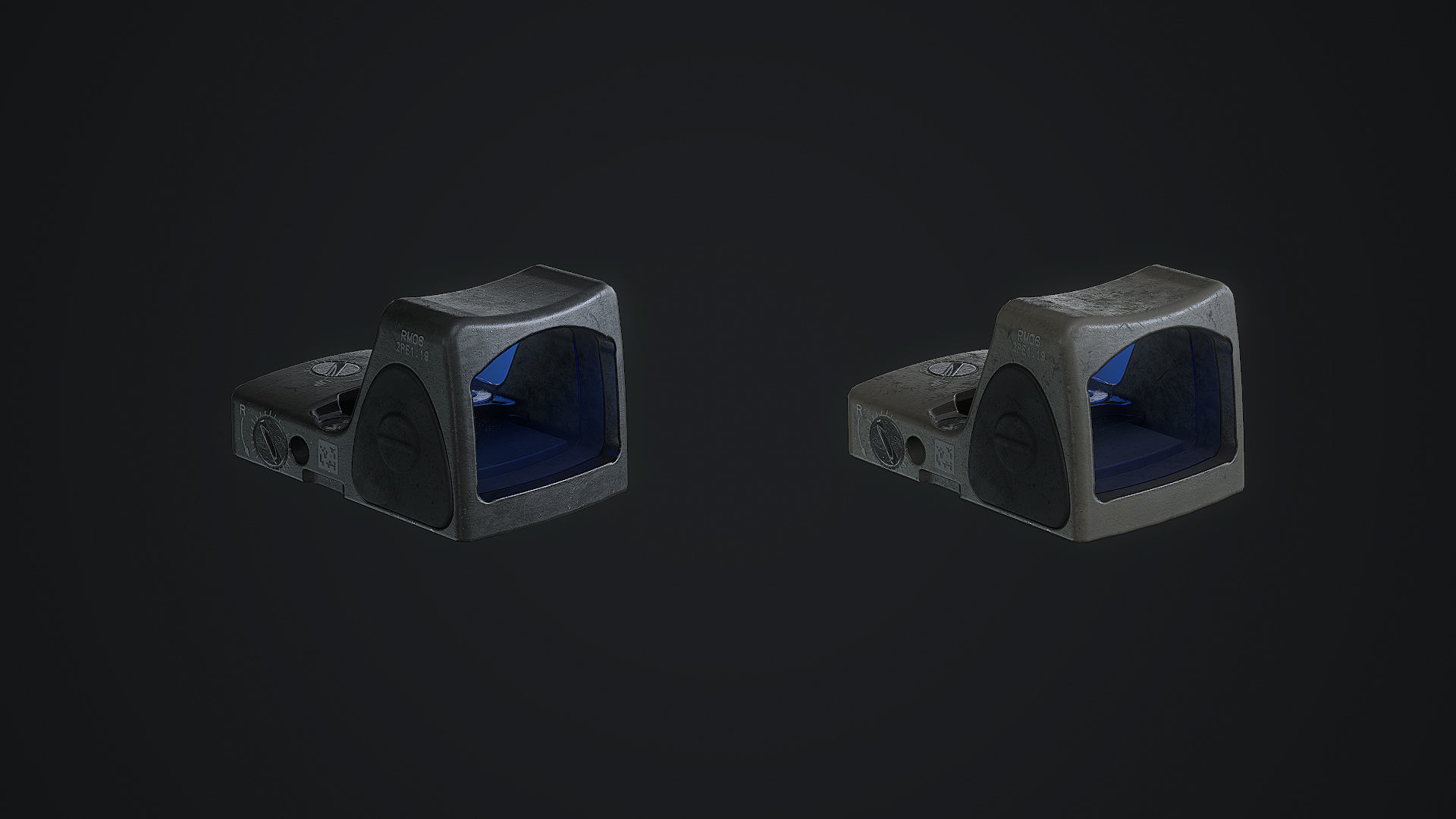 RDS Trijicon Adjustable RMR  and Trijicon Quick Release Mount Low-poly 3D model_2