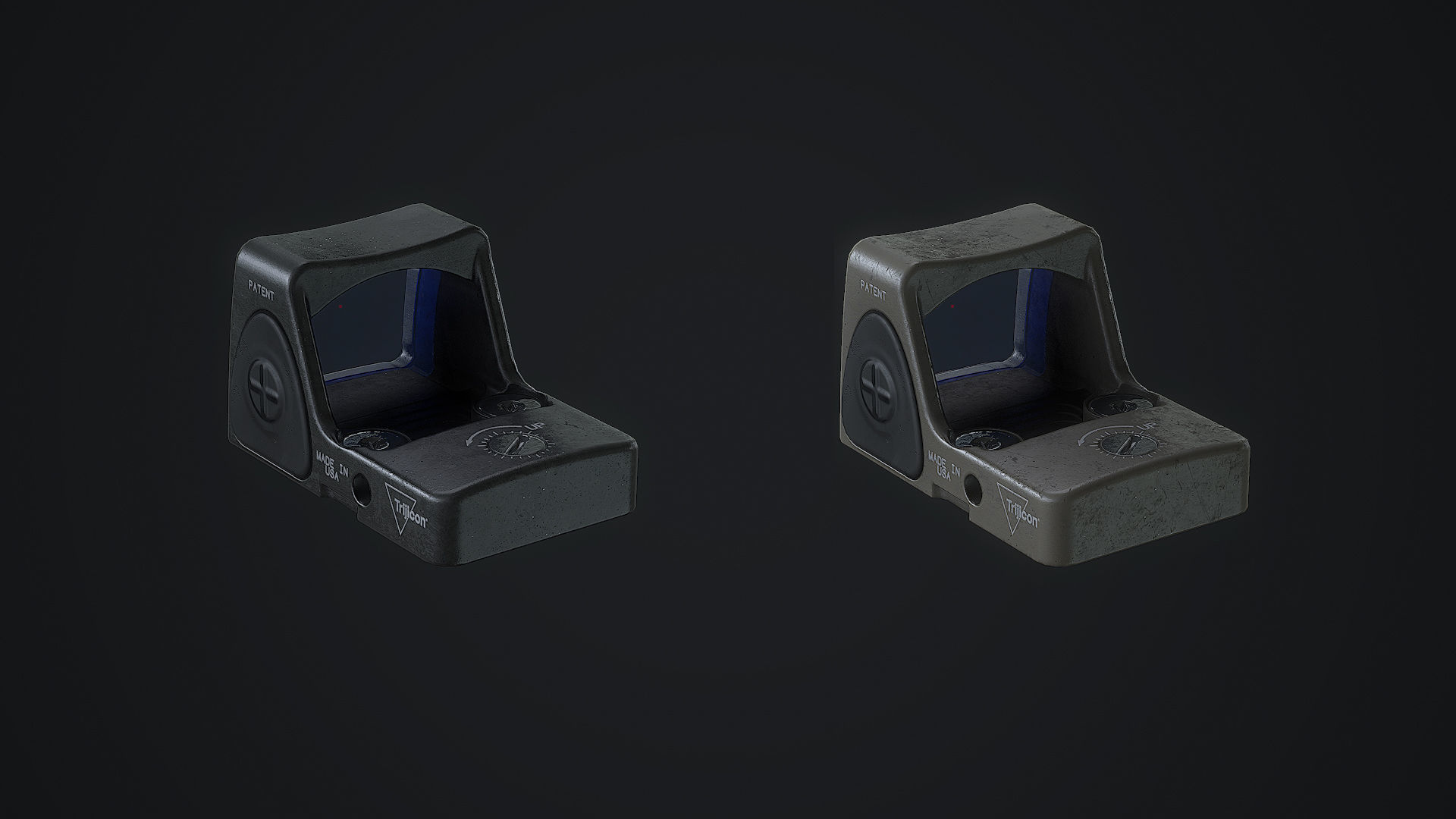 RDS Trijicon Adjustable RMR  and Trijicon Quick Release Mount Low-poly 3D model_3